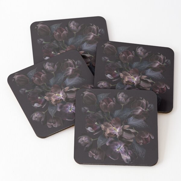 Item preview, Black tulips on dark background. designed and sold by RinaMDesigns.