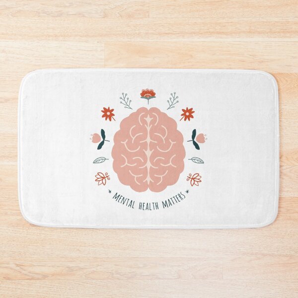Item preview, Mental Health Matters // White //Mental Health Awareness // Brain & Floral Illustration  designed and sold by bohovibes.