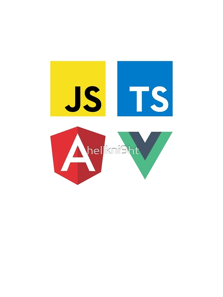 Thumbnail 5 of 5, A-Line Dress, Vue, TypeScript, Angular and JavaScript (White) designed and sold by hellkni9ht.