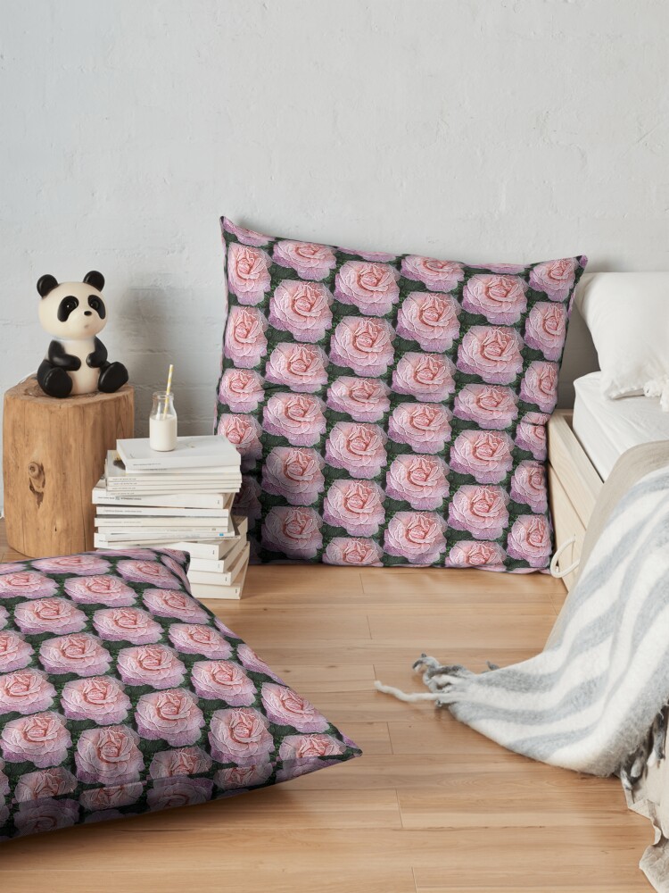 Alternate view of Pink Flower - Cracked Pink Rose Photography - Gift for Grandma Floor Pillow