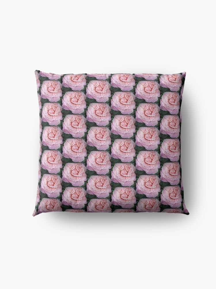 Alternate view of Pink Flower - Cracked Pink Rose Photography - Gift for Grandma Floor Pillow
