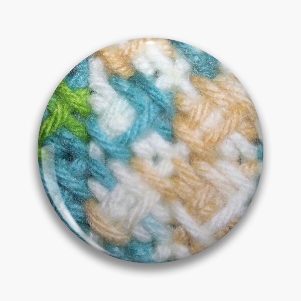 Item preview, Waffle Stitch Yarn Art (turquoise, green, white, and tan) designed and sold by Scott and Mary Schneider art_photography.