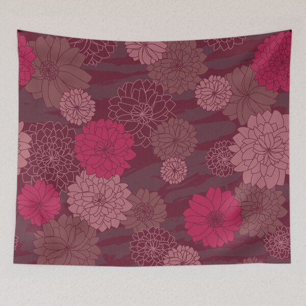 Item preview, Magenta dahlia floral seamless pattern designed and sold by Yulia Chepurova.