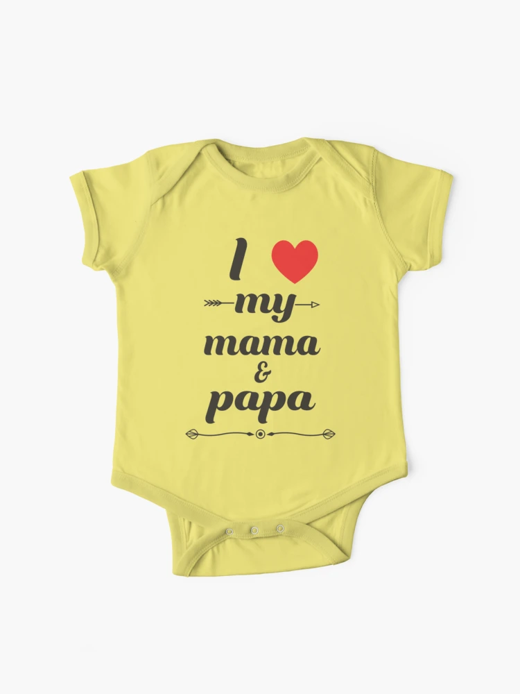 I love you Mama and Papa Baby One-Piece for Sale by freskalatte