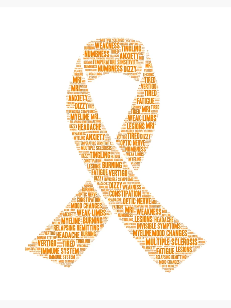 Multiple Sclerosis Awareness Month Ms Orange Ribbon by Noirty Designs