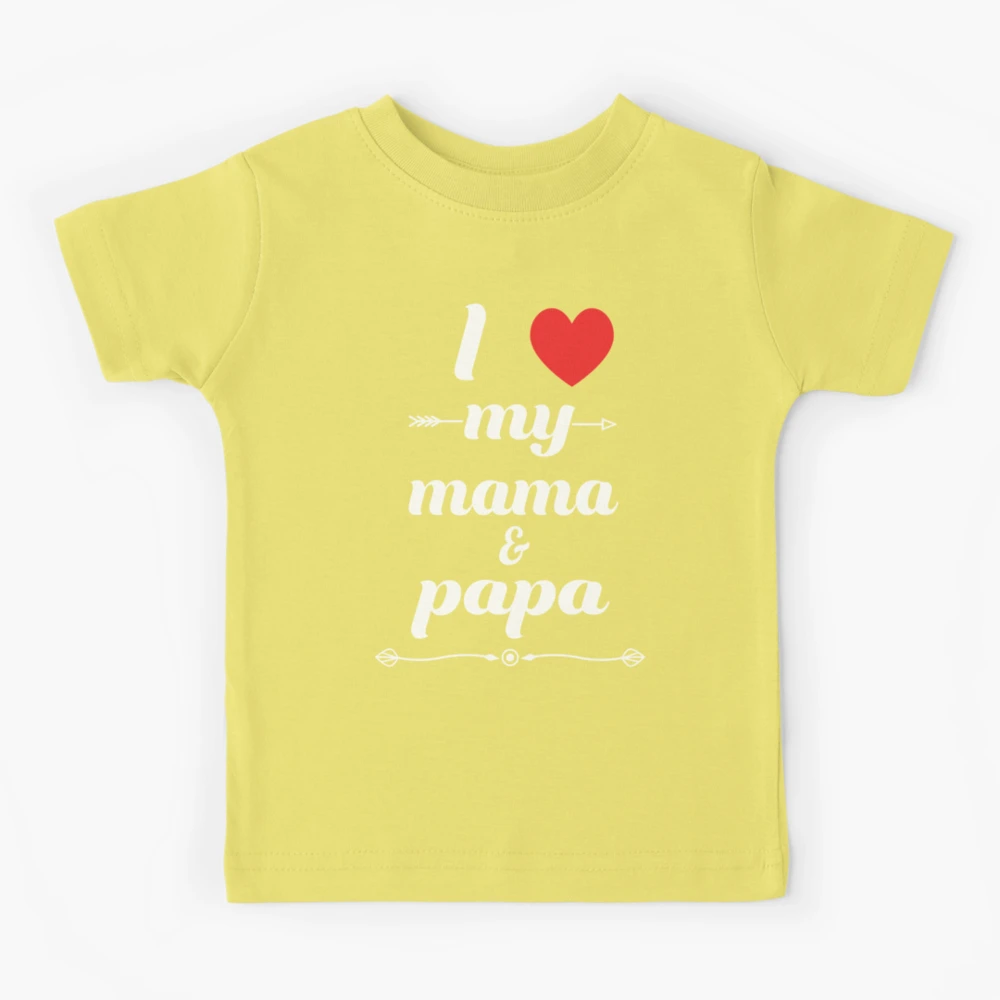 Love you mama and papa. T shirt design with a heart. 5394110