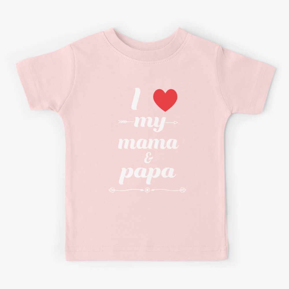 Love you mama and papa. T shirt design with a heart. 5394110