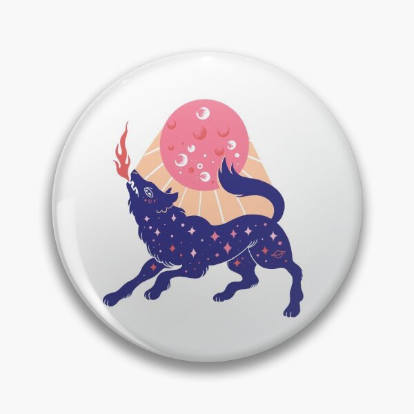 Item preview, Pink full mon and cosmic wolf designed and sold by Paolavk.