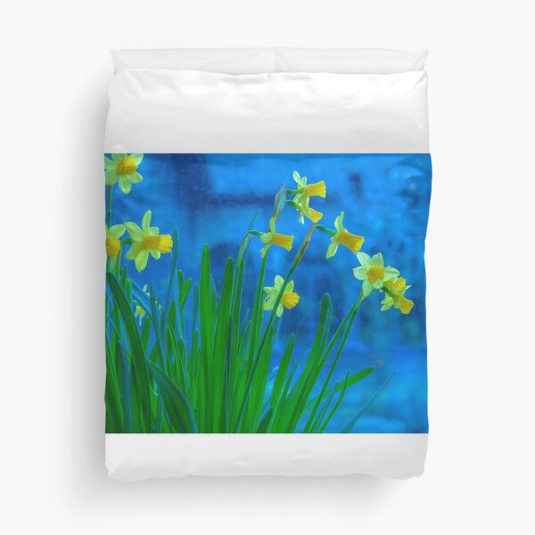 Abstract Daffodils Duvet Cover