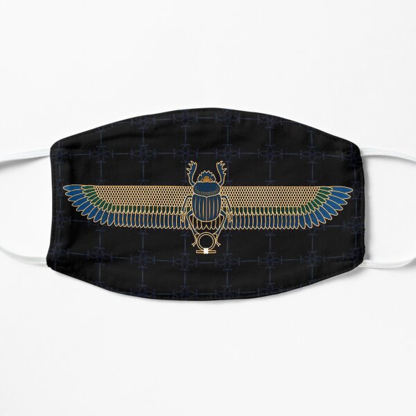 Gold & Blue Egyptian Scarab Mask Flat Mask
