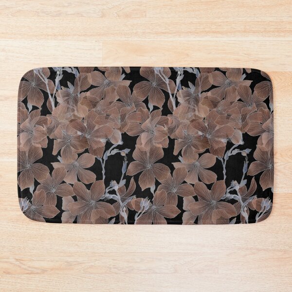 Item preview, Linen flowers on black background designed and sold by agakubish.