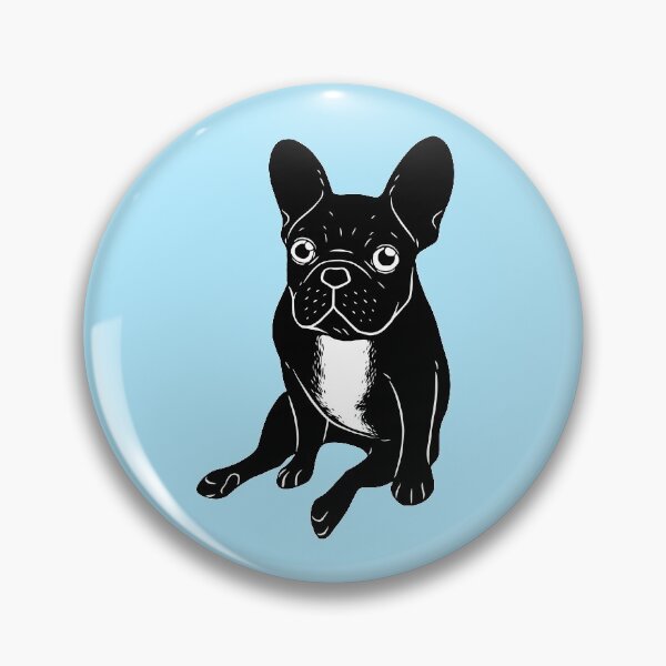 Item preview, Cute brindle French Bulldog in black and white digital art designed and sold by Chee Sim.