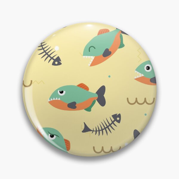 Item preview, Cute Colorful Piranha Fish Pattern designed and sold by AnastasiaDesign.