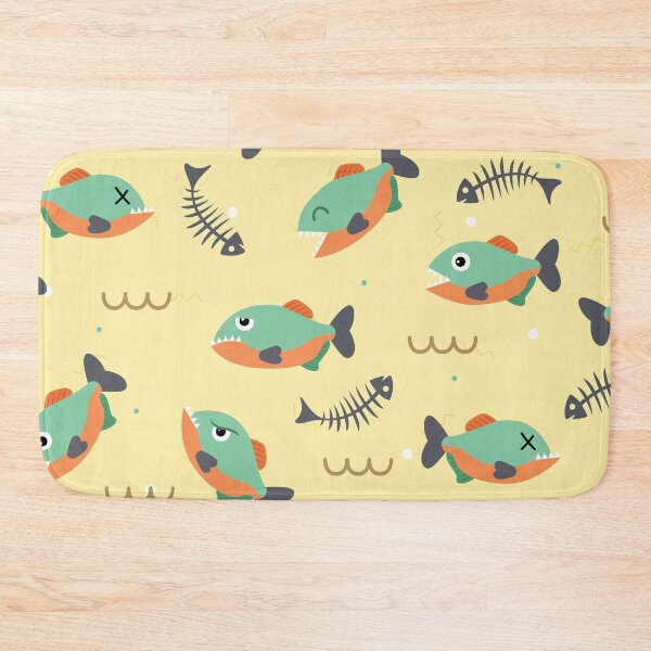 Item preview, Cute Colorful Piranha Fish Pattern designed and sold by AnastasiaDesign.