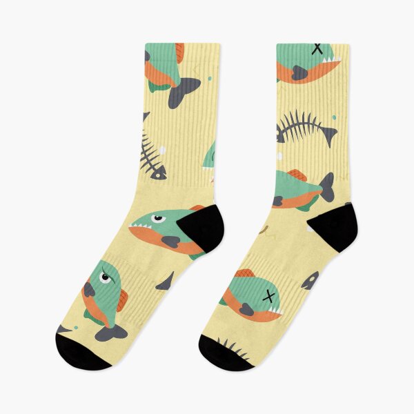 Item preview, Cute Colorful Piranha Fish Pattern designed and sold by AnastasiaDesign.