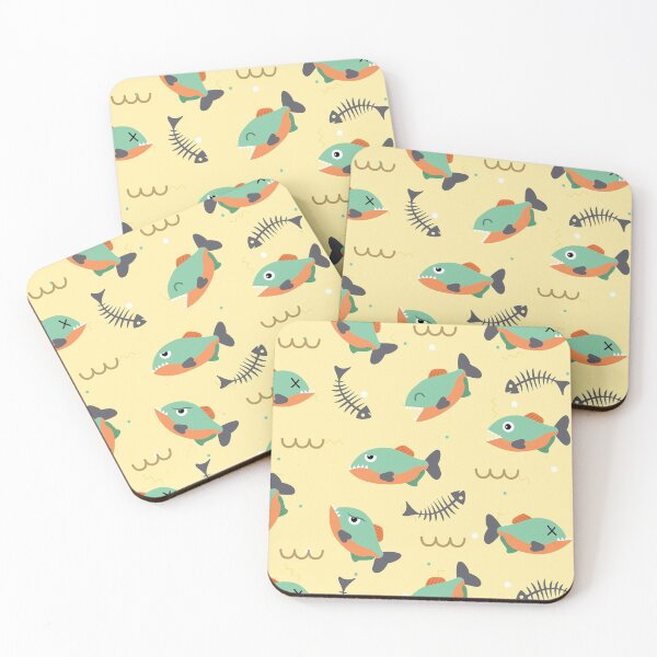 Item preview, Cute Colorful Piranha Fish Pattern designed and sold by AnastasiaDesign.