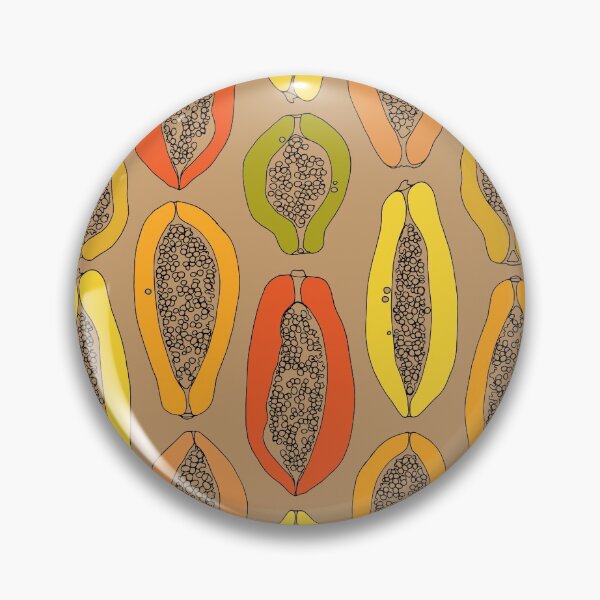Item preview, Papaia seamless pattern on dark yellow biege. Wild herbs. Wild life designed and sold by Yulia Chepurova.
