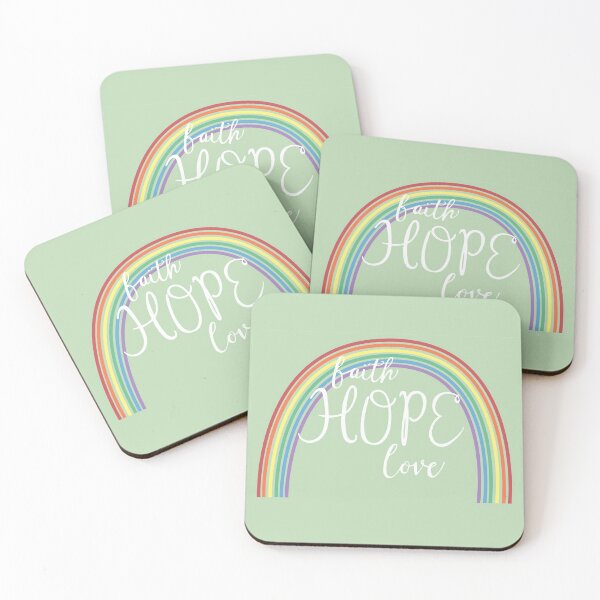 Item preview, faith, hope, love lettering with rainbow designed and sold by abi bryan design.