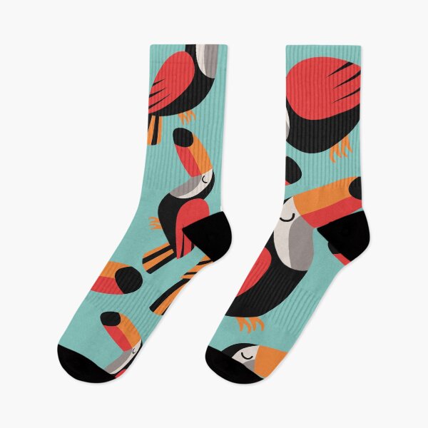 Item preview, Colorful Toucans Tropical Pattern designed and sold by AnastasiaDesign.