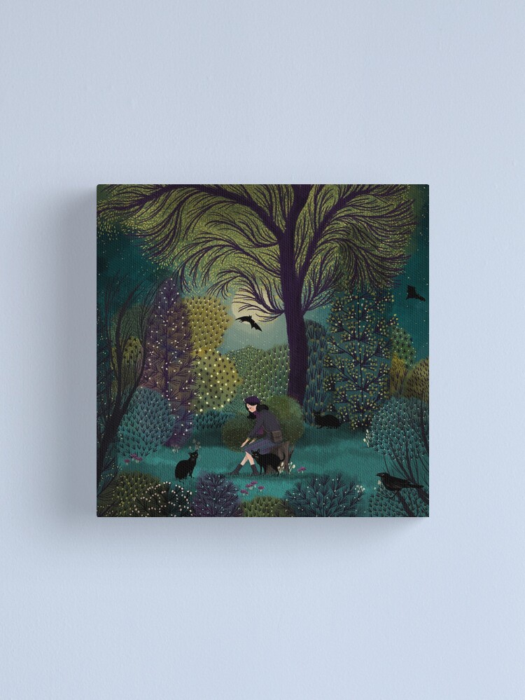 Alternate view of Black Cat Gathering Canvas Print