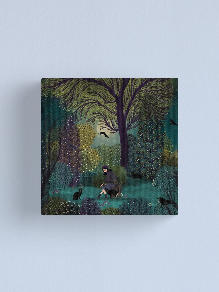 Alternate view of Black Cat Gathering Canvas Print