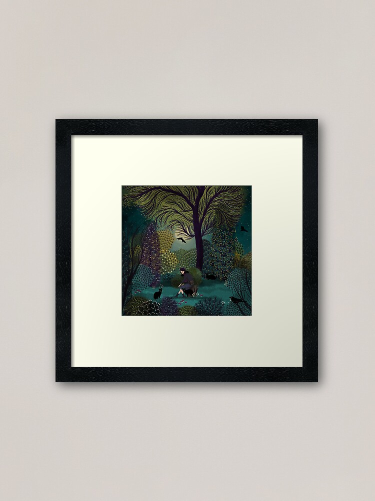 Alternate view of Black Cat Gathering Framed Art Print