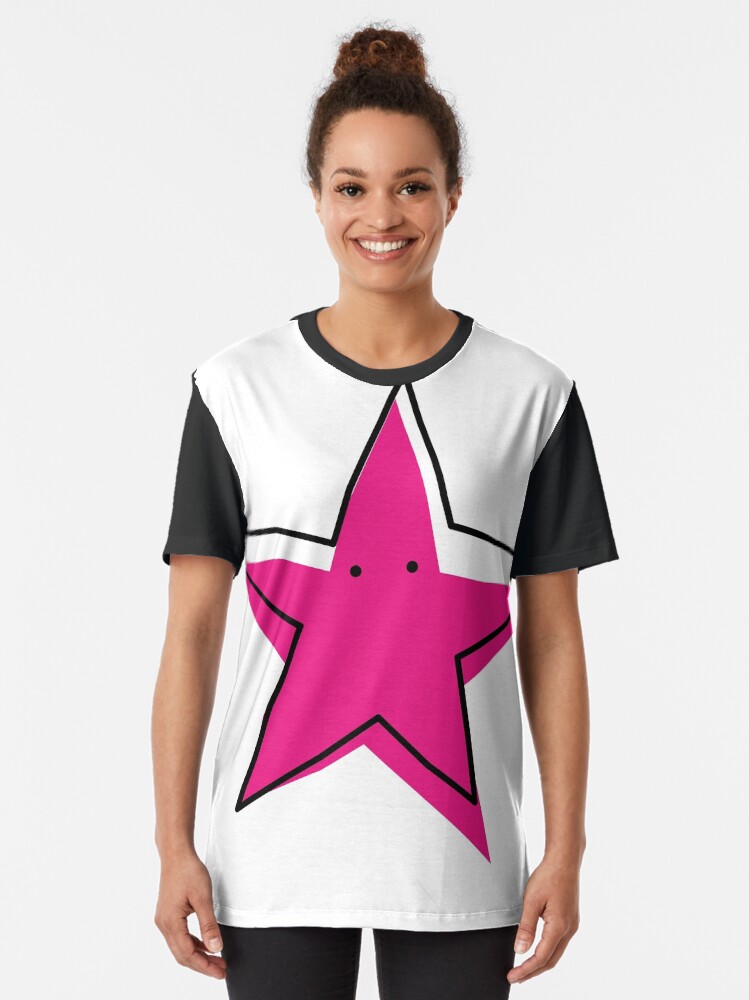 "Bright Fun Pink Star Small Stars Pattern" Tshirt by paulinedeas