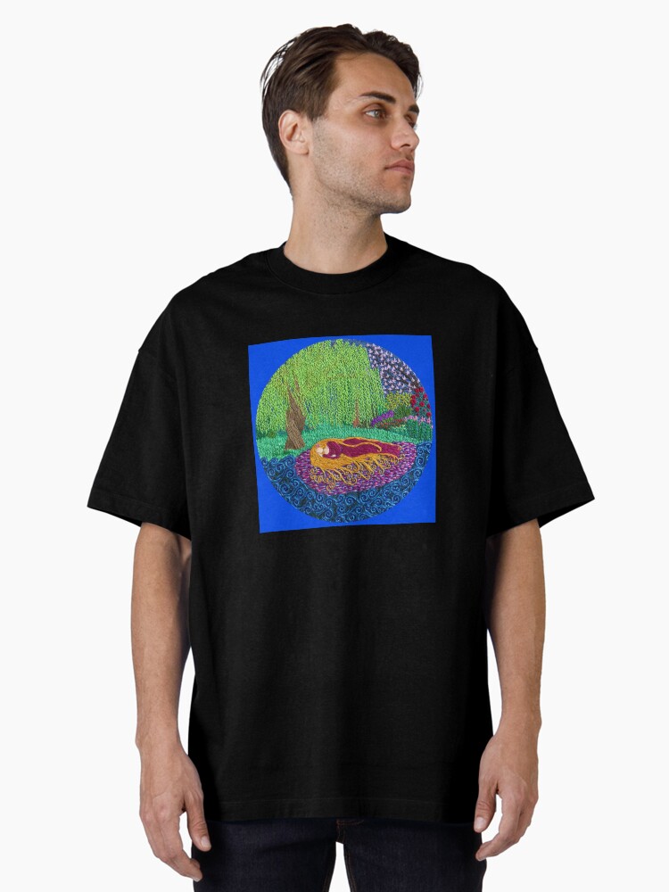 Thumbnail 2 of 7, Oversized T-Shirt, The Lady under the Willow Tree designed and sold by SewingSongbird.