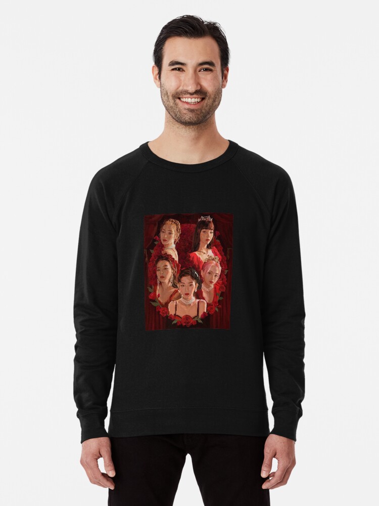 Red velvet sweatshirt sales