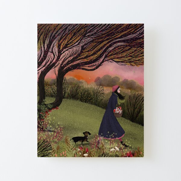 The Focussed Fungus Forager Canvas Mounted Print