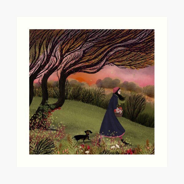 The Focussed Fungus Forager Art Print