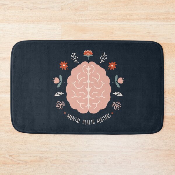 Item preview, Mental Health Matters // Navy //Mental Health Awareness // Brain & Floral Illustration  designed and sold by bohovibes.