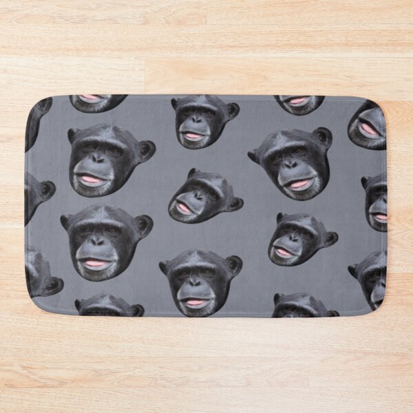 Item preview, 1980s funny ape monkey grey black chimpanzee pattern designed and sold by LEILA ART SPACE.