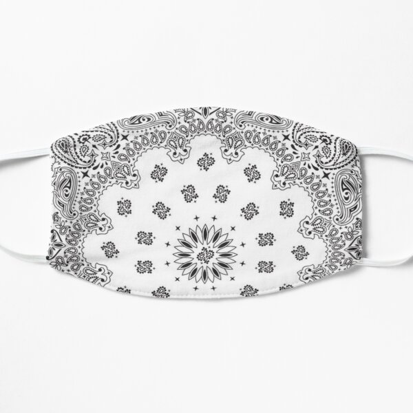 white bandana pattern Mask