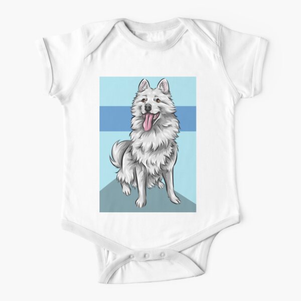 Body Para Bebe Pomsky Blanco Arte Lindo Del Perro De Shirinsart Redbubble