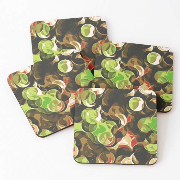 Item preview, green brown and red circle pattern designed and sold by Mrvell.