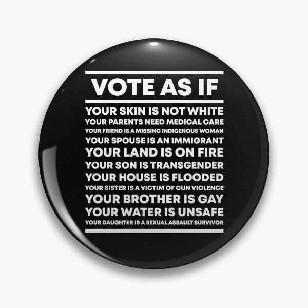 Vista previa del artículo con la obra «votar como si», diseñado y vendido por kjanedesigns.