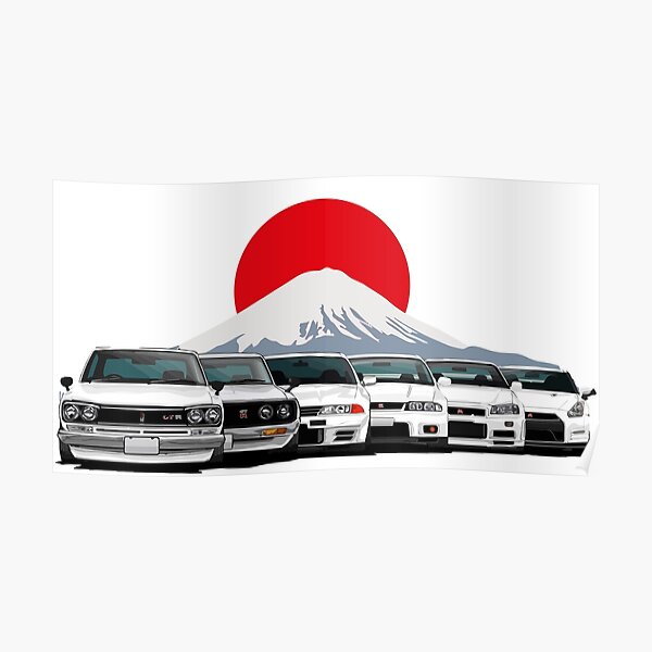 Nissan GTR Generationen Poster