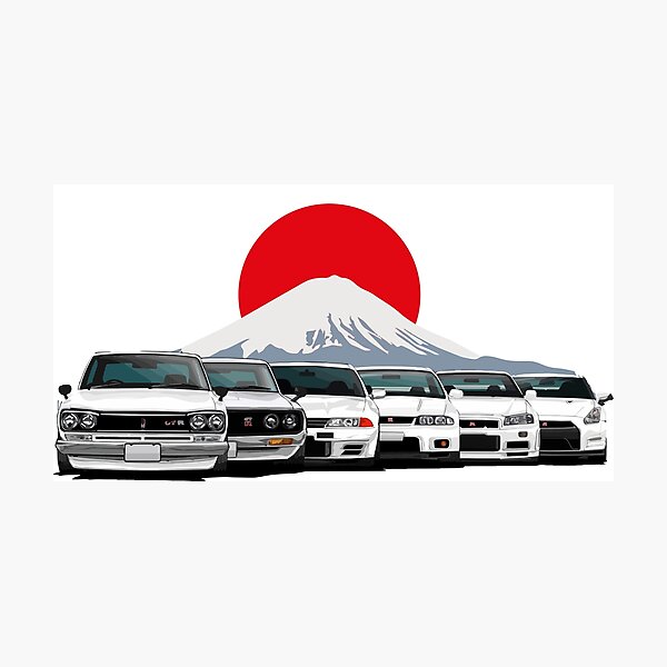 Nissan GTR Generationen Fotodruck
