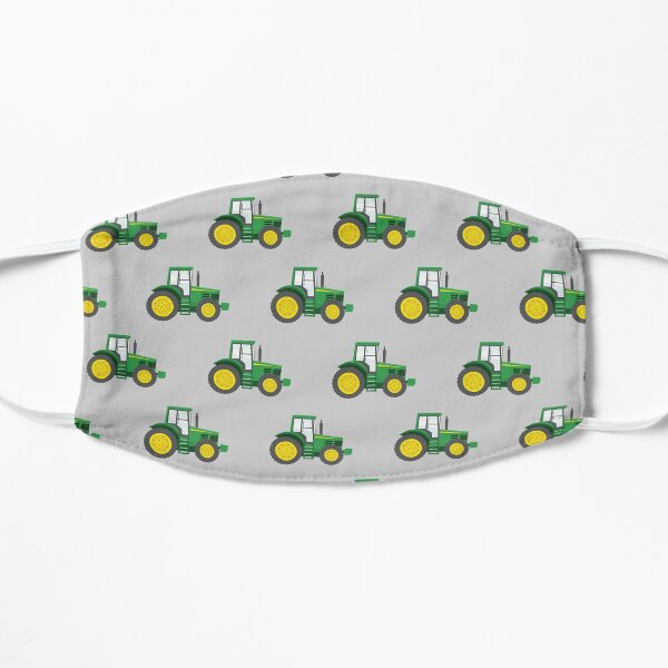 Green Tractors on Grey - Farming - Farm Themed Flat Mask