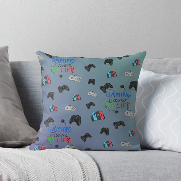 Gaming Saved My Life Pattern Throw Pillow