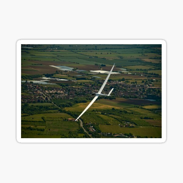 Item preview, Glider soaring low over British landscape. designed and sold by sandyprints.