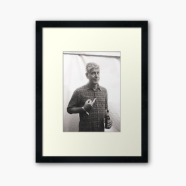 Tony Middle Finger Black and White Framed Art Print
