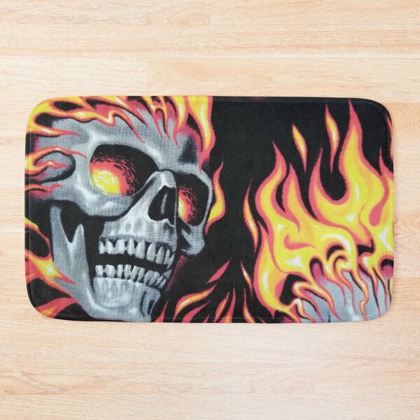 Item preview, Flaming Skull designed and sold by CrazyCraftLady.