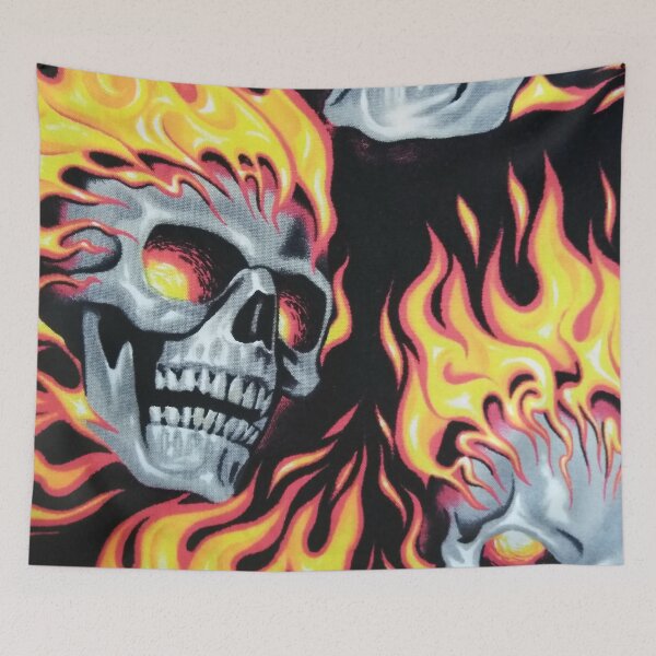 Item preview, Flaming Skull designed and sold by CrazyCraftLady.