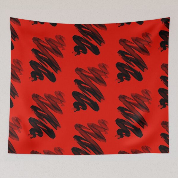 Item preview, 3D Black Scribble on Red Background designed and sold by Samm Poirier.