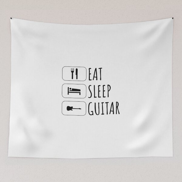 Artikelvorschau, Eat Sleep Gitarre, Gitarre Geschenk, Gitarrist, Gitarre Spieler Geschenk entworfen und verkauft von Minimalist Quotes and Sayings.