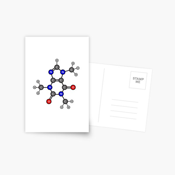 Caffeine - Color Molecule Postcard