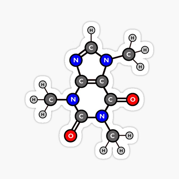 Caffeine - Color Molecule Sticker