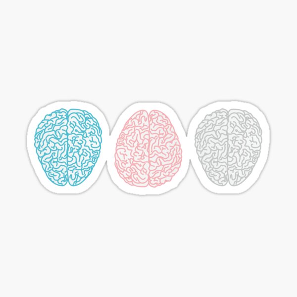Brainy Pastel Pattern (Awesome Pastel Brains) Sticker